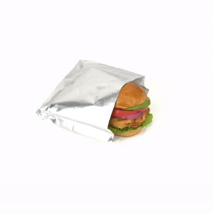 Bag Tek Foil Paper Hot Sandwich Bag - 7 3/4" x 1 3/4" x 7 3/4" - 100 count box