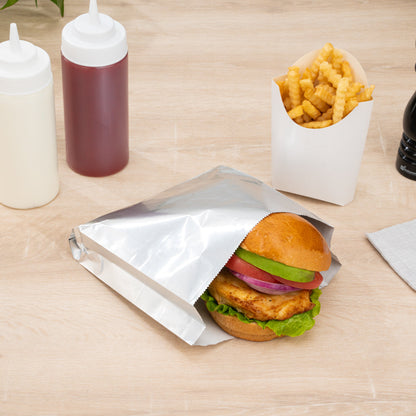 Bag Tek Foil Paper Hot Sandwich Bag - 7 3/4" x 1 3/4" x 7 3/4" - 100 count box