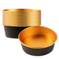 Foil Lux 17 oz Black And Gold Paper Take Out Container - with Foil Interior - 6" x 6" x 1 3/4" - 50 count box