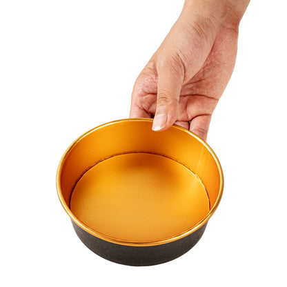 Foil Lux 17 oz Black And Gold Paper Take Out Container - with Foil Interior - 6" x 6" x 1 3/4" - 50 count box