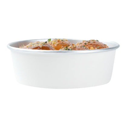 Foil Lux 17 oz White Paper Take Out Container - with Foil Interior - 6" x 6" x 1 3/4" - 200 count box
