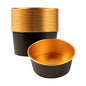 Foil Lux 25 oz Black And Gold Paper Take Out Container - with Foil Interior - 6" x 6" x 2 1/4" - 50 count box