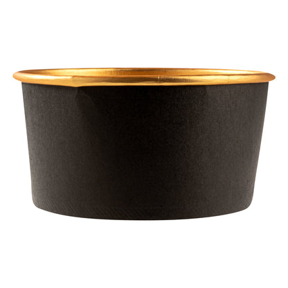 Foil Lux 25 oz Black And Gold Paper Take Out Container - with Foil Interior - 6" x 6" x 2 1/4" - 200 count box