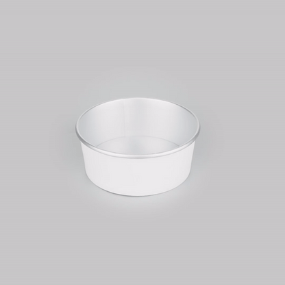 Foil Lux 25 oz White Paper Take Out Container - with Foil Interior - 6" x 6" x 2 1/4" - 200 count box