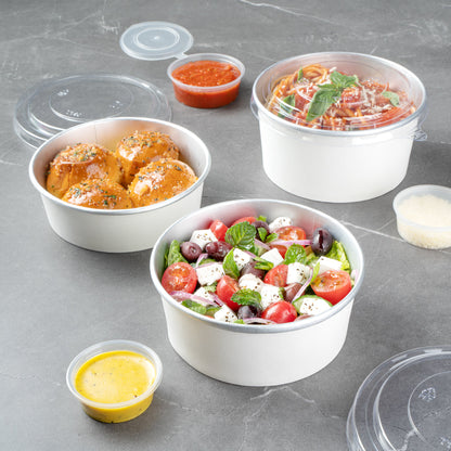 Foil Lux 25 oz White Paper Take Out Container - with Foil Interior - 6" x 6" x 2 1/4" - 200 count box