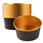 Foil Lux 33 oz Black And Gold Paper Take Out Container - with Foil Interior - 6" x 6" x 3" - 50 count box