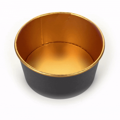 Foil Lux 33 oz Black And Gold Paper Take Out Container - with Foil Interior - 6" x 6" x 3" - 50 count box