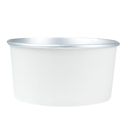 Foil Lux 33 oz White Paper Take Out Container - with Foil Interior - 6" x 6" x 3" - 200 count box