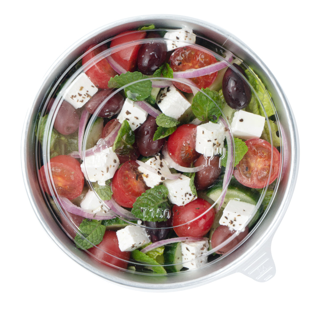 Foil Lux Clear Plastic Take Out Container Lid - Fits 17, 25 and 33 oz - 6" x 6" x 1/4" - 200 count box