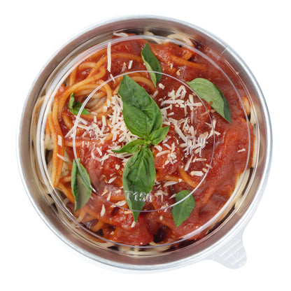 Foil Lux Clear Plastic Take Out Container Lid - Fits 17, 25 and 33 oz - 6" x 6" x 1/4" - 200 count box