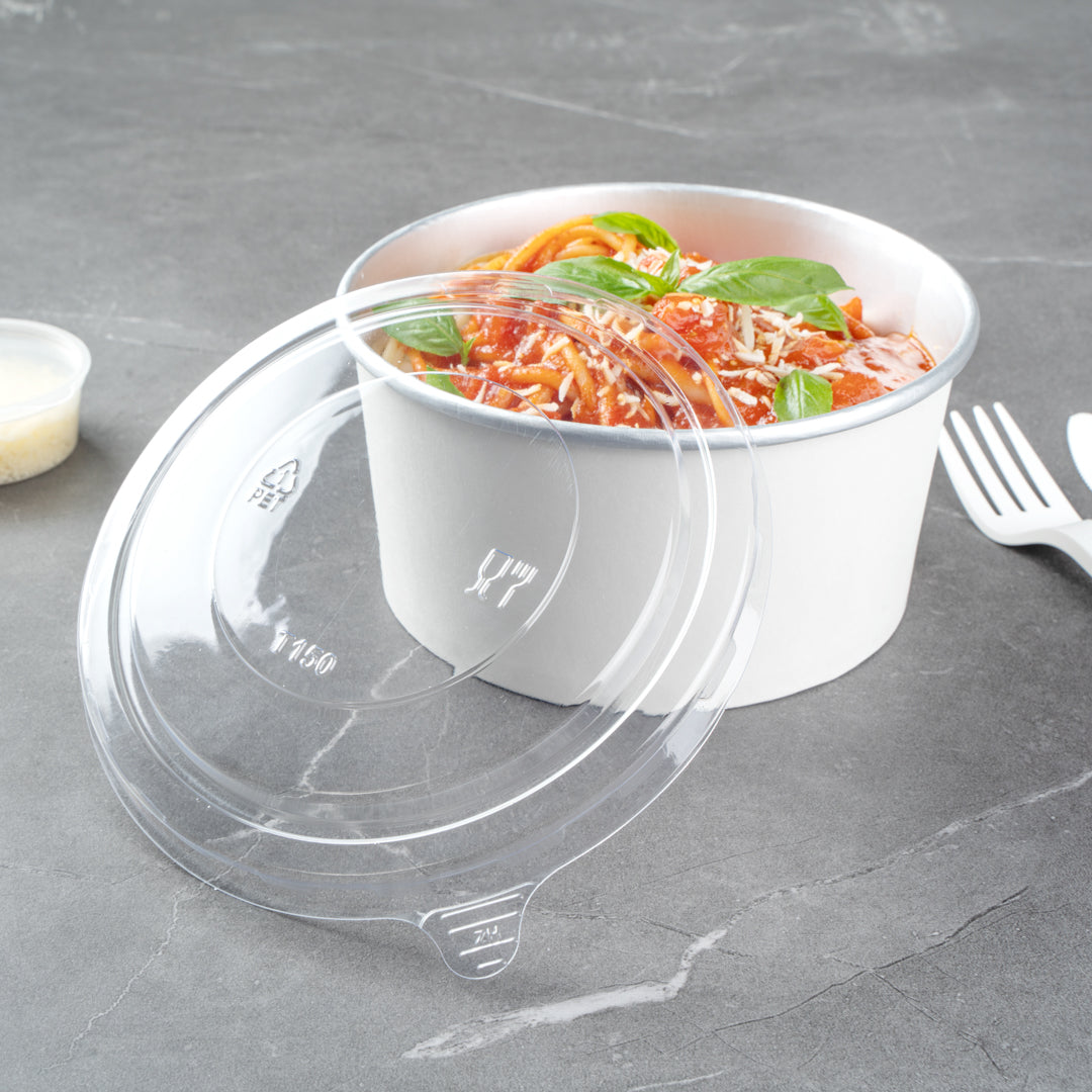 Foil Lux Clear Plastic Take Out Container Lid - Fits 17, 25 and 33 oz - 6" x 6" x 1/4" - 200 count box
