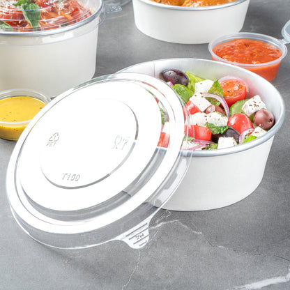 Foil Lux Clear Plastic Take Out Container Lid - Fits 17, 25 and 33 oz - 6" x 6" x 1/4" - 200 count box
