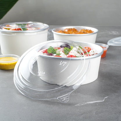 Foil Lux Clear Plastic Take Out Container Lid - Fits 17, 25 and 33 oz - 6" x 6" x 1/4" - 200 count box