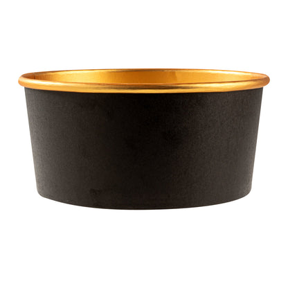 Foil Lux 37 oz Black And Gold Paper Take Out Container - with Foil Interior - 6 1/2" x 6 1/2" x 2 1/2" - 50 count box