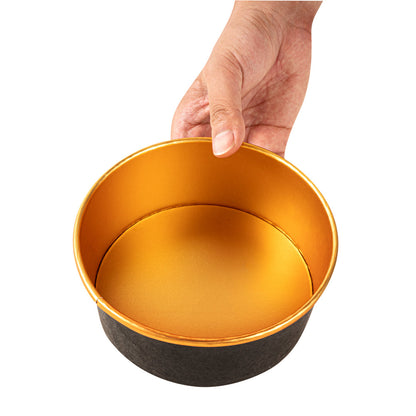 Foil Lux 37 oz Black And Gold Paper Take Out Container - with Foil Interior - 6 1/2" x 6 1/2" x 2 1/2" - 200 count box
