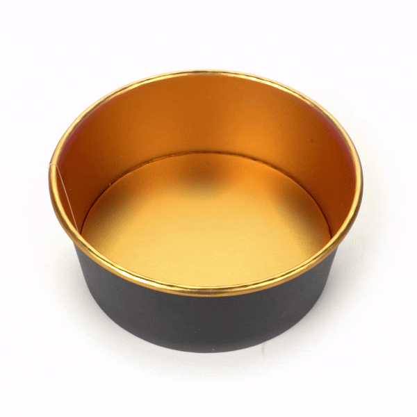 Foil Lux 37 oz Black And Gold Paper Take Out Container - with Foil Interior - 6 1/2" x 6 1/2" x 2 1/2" - 200 count box
