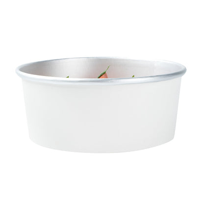 Foil Lux 37 oz White Paper Take Out Container - with Foil Interior - 6 1/2" x 6 1/2" x 2 1/2" - 200 count box