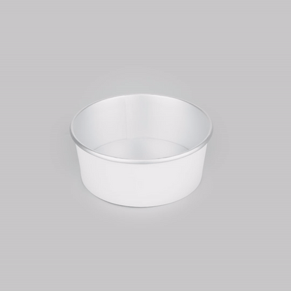 Foil Lux 37 oz White Paper Take Out Container - with Foil Interior - 6 1/2" x 6 1/2" x 2 1/2" - 200 count box