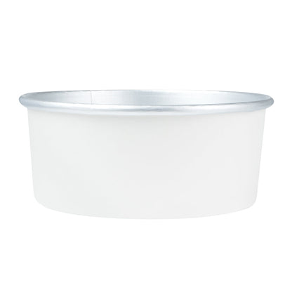 Foil Lux 37 oz White Paper Take Out Container - with Foil Interior - 6 1/2" x 6 1/2" x 2 1/2" - 200 count box