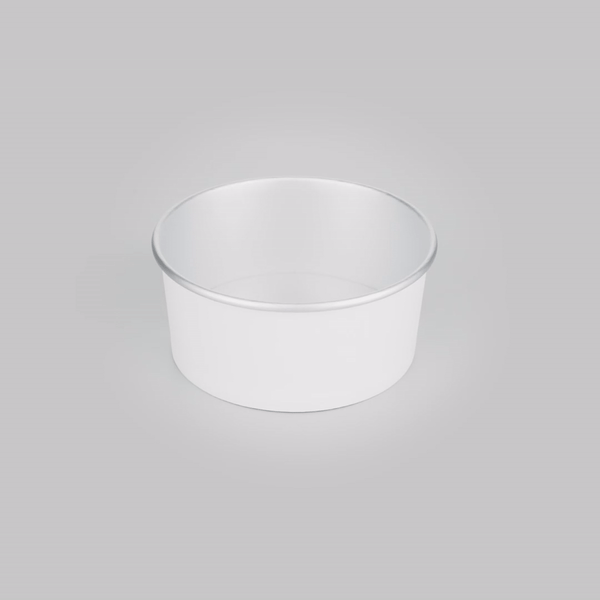 Foil Lux 42 oz White Paper Take Out Container - with Foil Interior - 6 1/2" x 6 1/2" x 3" - 200 count box