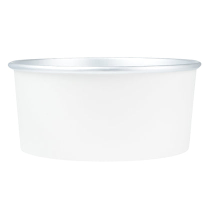 Foil Lux 42 oz White Paper Take Out Container - with Foil Interior - 6 1/2" x 6 1/2" x 3" - 200 count box