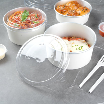Foil Lux Clear Plastic Take Out Container Lid - Fits 37 and 42 oz - 200 count box