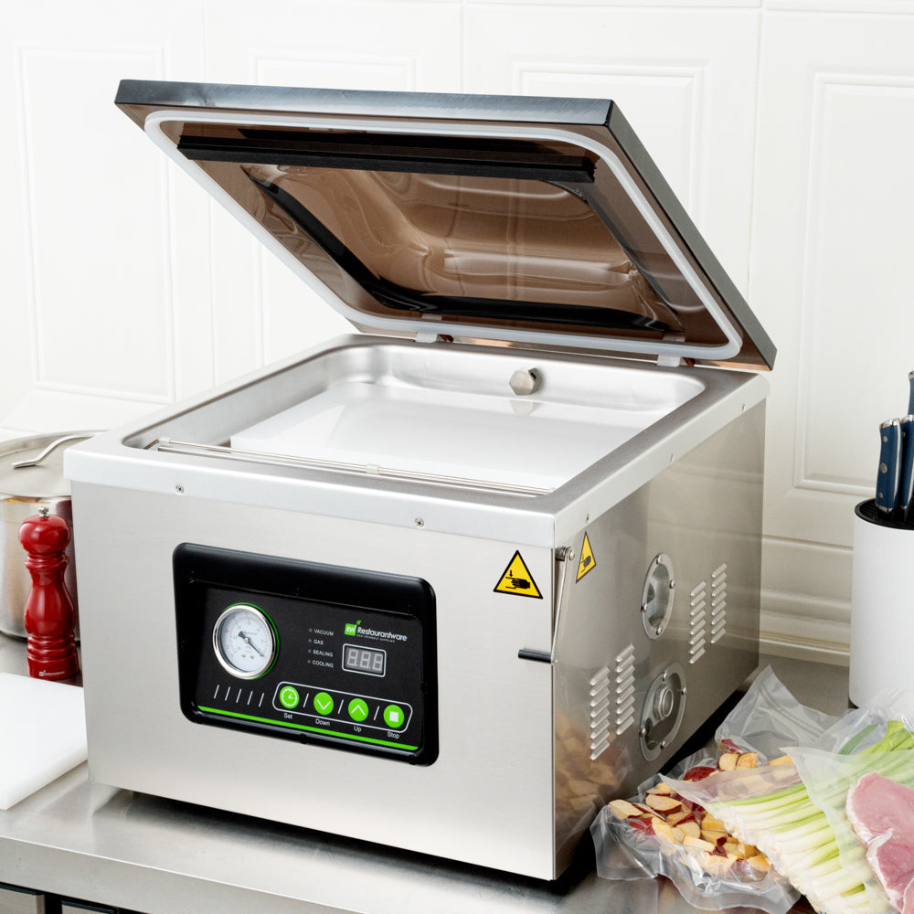 Fresh Hero Stainless Steel Chamber Vacuum Packaging Machine - 16" Seal Bar, Oil Pump - 1 count box