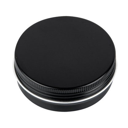 Chef 101 2 oz Round Black Tin Container - with Screw Lid - 100 count box