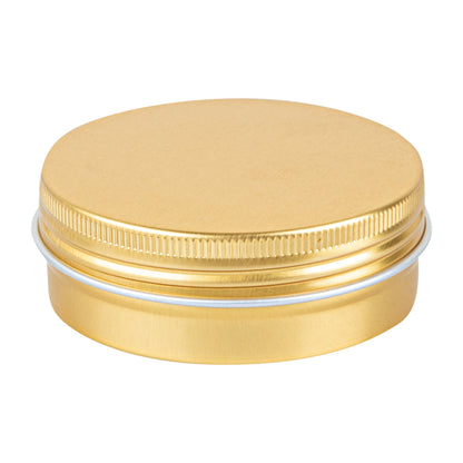 Chef 101 2 oz Round Gold Tin Container - with Screw Lid - 10 count box