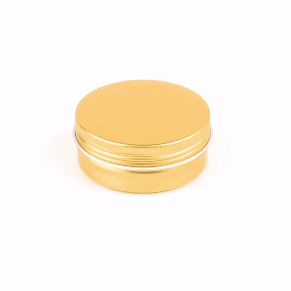 Chef 101 2 oz Round Gold Tin Container - with Screw Lid - 10 count box