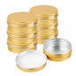Chef 101 2 oz Round Gold Tin Container - with Screw Lid - 100 count box