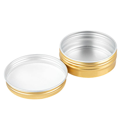 Chef 101 2 oz Round Gold Tin Container - with Screw Lid - 100 count box