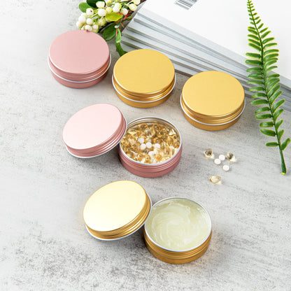 Chef 101 2 oz Round Gold Tin Container - with Screw Lid - 100 count box