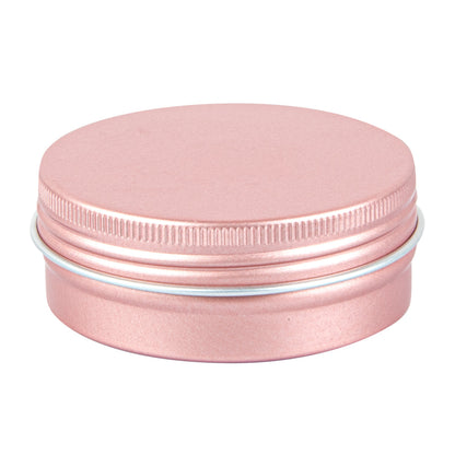 Chef 101 2 oz Round Rose Gold Tin Container - with Screw Lid - 10 count box