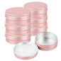 Chef 101 2 oz Round Rose Gold Tin Container - with Screw Lid - 10 count box