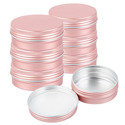 Chef 101 2 oz Round Rose Gold Tin Container - with Screw Lid - 100 count box