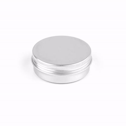 Chef 101 2 oz Round Silver Tin Container - with Screw Lid - 100 count box