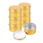 Chef 101 4 oz Round Gold Tin Container - with Screw Lid - 10 count box