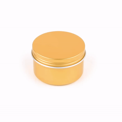 Chef 101 4 oz Round Gold Tin Container - with Screw Lid - 100 count box