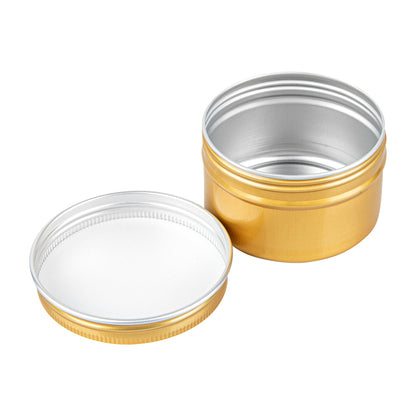 Chef 101 4 oz Round Gold Tin Container - with Screw Lid - 100 count box