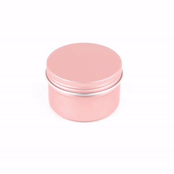 Chef 101 4 oz Round Rose Gold Tin Container - with Screw Lid - 10 count box