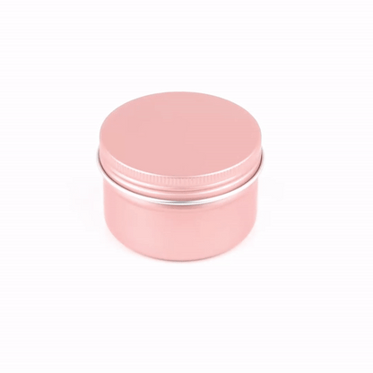 Chef 101 4 oz Round Rose Gold Tin Container - with Screw Lid - 10 count box