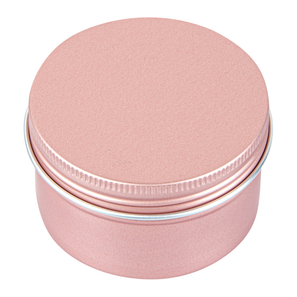 Chef 101 4 oz Round Rose Gold Tin Container - with Screw Lid - 10 count box
