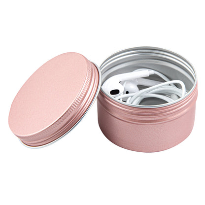 Chef 101 4 oz Round Rose Gold Tin Container - with Screw Lid - 100 count box