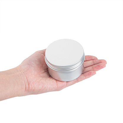 Chef 101 4 oz Round Silver Tin Container - with Screw Lid - 100 count box