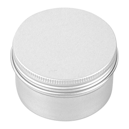 Chef 101 4 oz Round Silver Tin Container - with Screw Lid - 100 count box