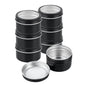 Chef 101 4 oz Round Black Tin Container - with Window Lid - 100 count box