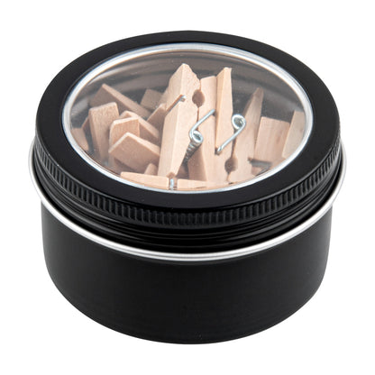 Chef 101 4 oz Round Black Tin Container - with Window Lid - 100 count box