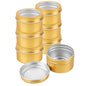 Chef 101 4 oz Round Gold Tin Container - with Window Lid - 10 count box