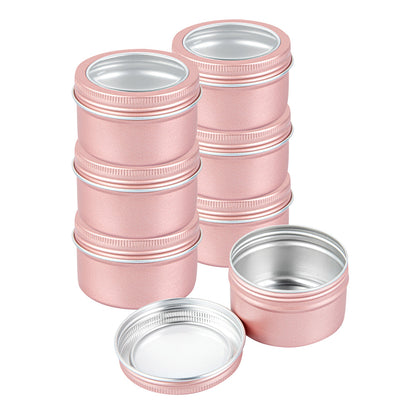 Chef 101 4 oz Round Rose Gold Tin Container - with Window Lid - 10 count box